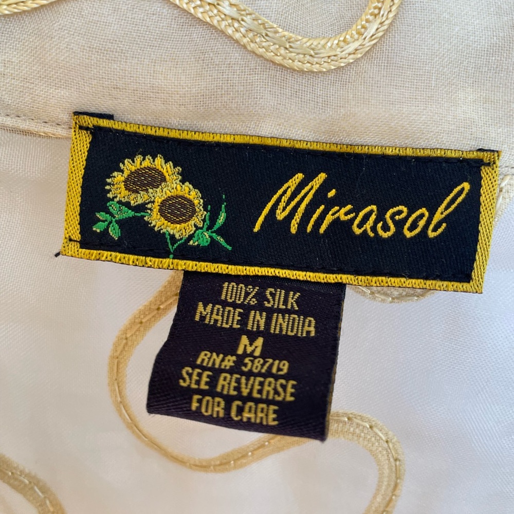 Sheer Gold Button-Down Blouse - image 2